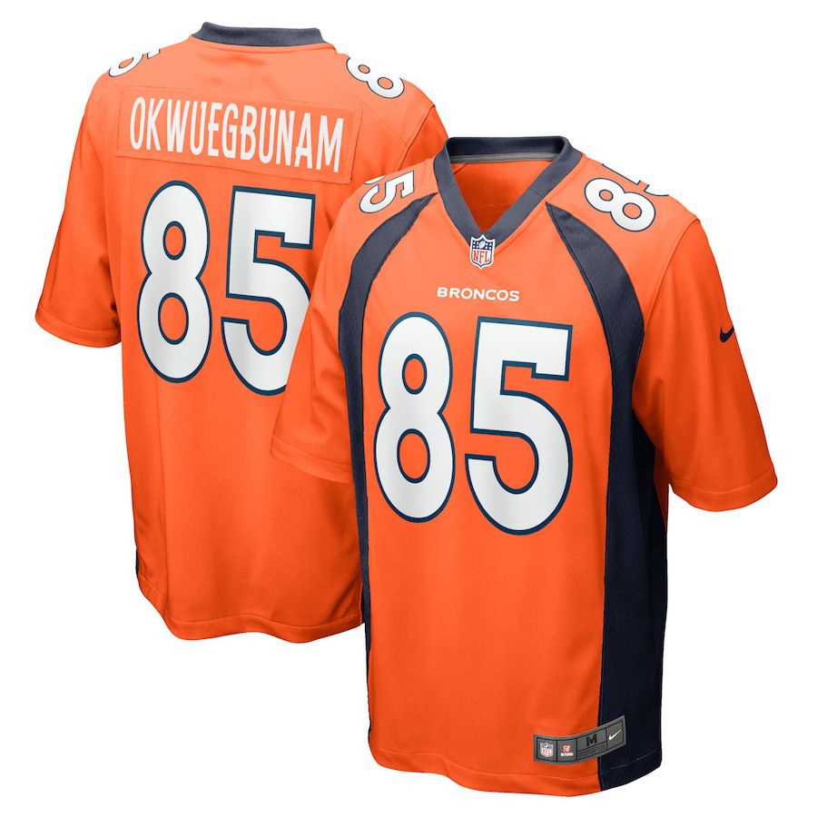 Men Denver Broncos #85 Albert Okwuegbunam Nike Orange Game NFL Jersey